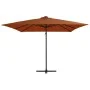 Cantilever umbrella with LED lights terracotta 250x250 cm by vidaXL, Umbrellas - Ref: Foro24-312311, Price: 87,73 €, Discount: %