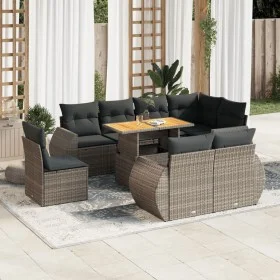 Set de sofás de jardín con cojines 9 pzas ratán sintético gris by , Garden sets - Ref: Foro24-3327280, Price: 711,66 €, Disco...