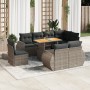 Set de sofás de jardín con cojines 9 pzas ratán sintético gris von , Gartensets - Ref: Foro24-3327280, Preis: 711,30 €, Rabat...