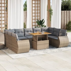 Juego de sofás jardín con cojines beige 10 pzas ratán sintético by , Garden sets - Ref: Foro24-3327307, Price: 767,22 €, Disc...