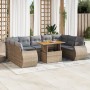 Juego de sofás jardín con cojines beige 10 pzas ratán sintético by , Garden sets - Ref: Foro24-3327307, Price: 767,22 €, Disc...