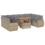 Juego de sofás jardín con cojines beige 10 pzas ratán sintético de , Conjuntos de jardín - Ref: Foro24-3327307, Precio: 755,3...