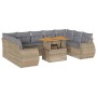 Juego de sofás jardín con cojines beige 10 pzas ratán sintético by , Garden sets - Ref: Foro24-3327307, Price: 767,22 €, Disc...