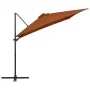 Cantilever umbrella with LED lights terracotta 250x250 cm by vidaXL, Umbrellas - Ref: Foro24-312311, Price: 87,73 €, Discount: %
