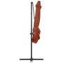 Cantilever umbrella with LED lights terracotta 250x250 cm by vidaXL, Umbrellas - Ref: Foro24-312311, Price: 88,05 €, Discount: %