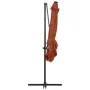 Sombrilla voladiza con luces LED terracota 250x250 cm de vidaXL, Sombrillas - Ref: Foro24-312311, Precio: 87,62 €, Descuento: %