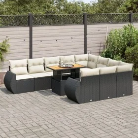 Set de sofás de jardín 11 pzas y cojines ratán sintético negro by , Garden sets - Ref: Foro24-3327311, Price: 752,29 €, Disco...