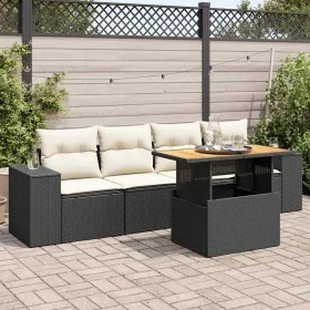 Set de muebles de jardín 5 pzas y cojines ratán sintético negro von , Gartensets - Ref: Foro24-3327318, Preis: 358,55 €, Raba...
