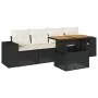 Set de muebles de jardín 5 pzas y cojines ratán sintético negro von , Gartensets - Ref: Foro24-3327318, Preis: 358,92 €, Raba...