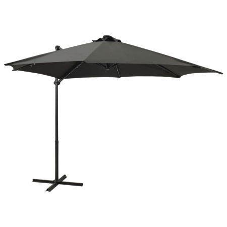 Cantilever umbrella with pole and anthracite gray 300 cm LED lights by vidaXL, Umbrellas - Ref: Foro24-312330, Price: 205,69 ...