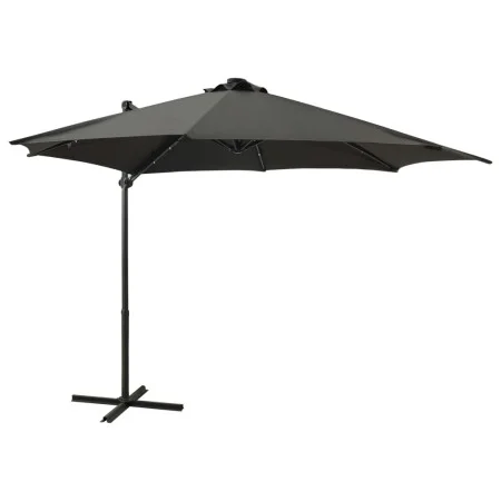 Cantilever umbrella with pole and anthracite gray 300 cm LED lights by vidaXL, Umbrellas - Ref: Foro24-312330, Price: 202,38 ...