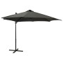 Cantilever umbrella with pole and anthracite gray 300 cm LED lights by vidaXL, Umbrellas - Ref: Foro24-312330, Price: 205,69 ...
