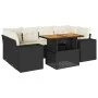 Set de sofás de jardín 7 pzas con cojines ratán sintético negro by , Garden sets - Ref: Foro24-3327339, Price: 500,77 €, Disc...