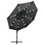 Cantilever umbrella with pole and anthracite gray 300 cm LED lights by vidaXL, Umbrellas - Ref: Foro24-312330, Price: 202,38 ...