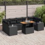 Set de sofás de jardín y cojines 8 piezas ratán sintético negro by , Garden sets - Ref: Foro24-3327345, Price: 582,84 €, Disc...