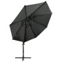 Cantilever umbrella with pole and anthracite gray 300 cm LED lights by vidaXL, Umbrellas - Ref: Foro24-312330, Price: 205,69 ...