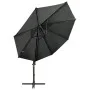 Cantilever umbrella with pole and anthracite gray 300 cm LED lights by vidaXL, Umbrellas - Ref: Foro24-312330, Price: 202,38 ...