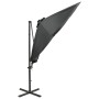 Cantilever umbrella with pole and anthracite gray 300 cm LED lights by vidaXL, Umbrellas - Ref: Foro24-312330, Price: 205,69 ...