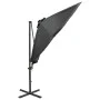 Cantilever umbrella with pole and anthracite gray 300 cm LED lights by vidaXL, Umbrellas - Ref: Foro24-312330, Price: 202,38 ...