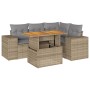 Juego de sofás jardín con cojines 5 pzas ratán sintético beige by , Garden sets - Ref: Foro24-3327370, Price: 413,65 €, Disco...