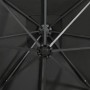 Sombrilla voladiza con poste y luces LED gris antracita 300 cm