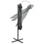 Sombrilla voladiza con poste y luces LED gris antracita 300 cm