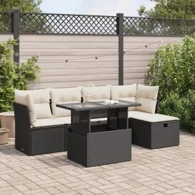 Set de sofás de jardín 6 piezas y cojines ratán sintético negro by , Garden sets - Ref: Foro24-3326137, Price: 397,82 €, Disc...