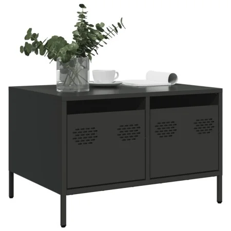 Mueble para TV acero laminado en frío negro 68x50x43,5 cm by , TV Furniture - Ref: Foro24-851238, Price: 76,76 €, Discount: %