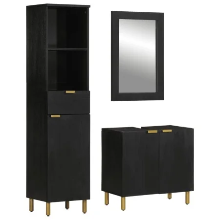 Juego de muebles de baño 3 pzas madera contrachapada negro von , Badezimmermöbel - Ref: Foro24-3309995, Preis: 300,09 €, Raba...