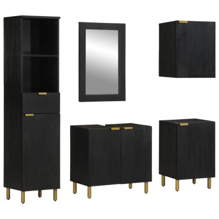 Juego de muebles de baño 5 pzas madera de ingeniería negro de , Muebles de baño - Ref: Foro24-3309997, Precio: 464,18 €, Desc...