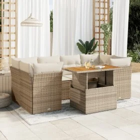 Set sofás de jardín 7 piezas y cojines ratán sintético beige by , Garden sets - Ref: Foro24-3326893, Price: 530,74 €, Discoun...