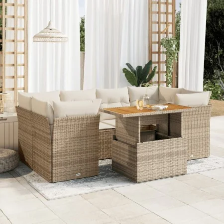 Set sofás de jardín 7 piezas y cojines ratán sintético beige von , Gartensets - Ref: Foro24-3326893, Preis: 530,73 €, Rabatt: %