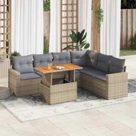 Set sofás de jardín 7 piezas y cojines ratán sintético beige von , Gartensets - Ref: Foro24-3327048, Preis: 524,74 €, Rabatt: %