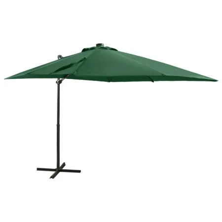 Cantilever parasol with pole and LED lights 250 cm green by vidaXL, Umbrellas - Ref: Foro24-312321, Price: 113,86 €, Discount: %