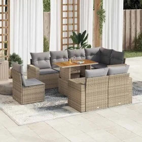 Set de sofás de jardín con cojines 9 pzas ratán sintético beige von , Gartensets - Ref: Foro24-3327055, Preis: 720,54 €, Raba...