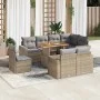Set de sofás de jardín con cojines 9 pzas ratán sintético beige by , Garden sets - Ref: Foro24-3327055, Price: 721,93 €, Disc...