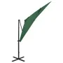 Cantilever parasol with pole and LED lights 250 cm green by vidaXL, Umbrellas - Ref: Foro24-312321, Price: 113,86 €, Discount: %
