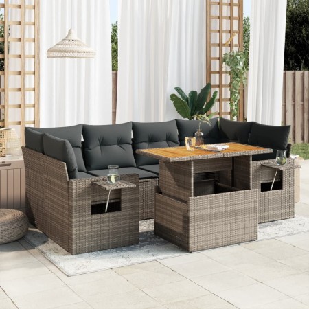 Set de sofás de jardín 7 pzas con cojines ratán sintético gris von , Gartensets - Ref: Foro24-3327119, Preis: 501,81 €, Rabat...