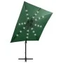 Cantilever parasol with pole and LED lights 250 cm green by vidaXL, Umbrellas - Ref: Foro24-312321, Price: 113,86 €, Discount: %