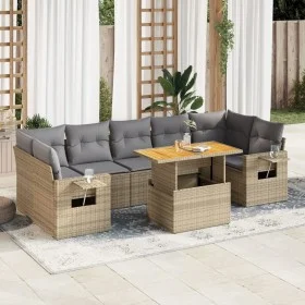 Set de sofás de jardín y cojines 8 piezas ratán sintético beige by , Garden sets - Ref: Foro24-3327125, Price: 580,72 €, Disc...