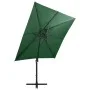Cantilever parasol with pole and LED lights 250 cm green by vidaXL, Umbrellas - Ref: Foro24-312321, Price: 113,86 €, Discount: %