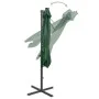 Cantilever parasol with pole and LED lights 250 cm green by vidaXL, Umbrellas - Ref: Foro24-312321, Price: 113,86 €, Discount: %