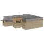 Set de sofás de jardín 11pzas con cojines ratán sintético beige by , Garden sets - Ref: Foro24-3327202, Price: 817,16 €, Disc...