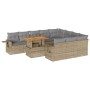 Set de sofás de jardín 11pzas con cojines ratán sintético beige de , Conjuntos de jardín - Ref: Foro24-3327202, Precio: 828,9...