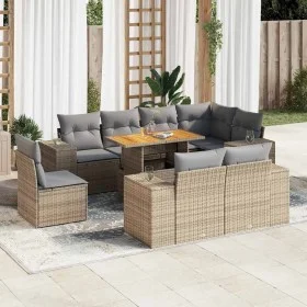 Set de sofás de jardín con cojines 9 pzas ratán sintético beige by , Garden sets - Ref: Foro24-3327391, Price: 738,16 €, Disc...