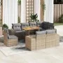 Set de sofás de jardín con cojines 9 pzas ratán sintético beige by , Garden sets - Ref: Foro24-3327391, Price: 738,16 €, Disc...