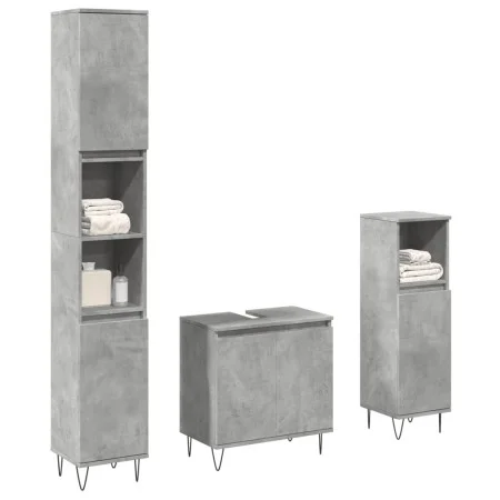 Set muebles de baño 2 piezas madera contrachapada gris hormigón von , Badezimmermöbel - Ref: Foro24-3324953, Preis: 155,15 €,...