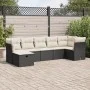 Set de sofás de jardín 7 pzas con cojines ratán sintético negro by , Garden sets - Ref: Foro24-3325302, Price: 419,66 €, Disc...