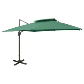 Cantilever parasol with double green roof 300x300 cm by vidaXL, Umbrellas - Ref: Foro24-312370, Price: 262,07 €, Discount: %