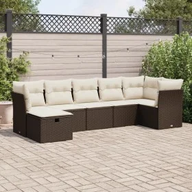 Juego de sofás de jardín 7 piezas con cojines ratán PE marrón von , Gartensets - Ref: Foro24-3325309, Preis: 461,75 €, Rabatt: %